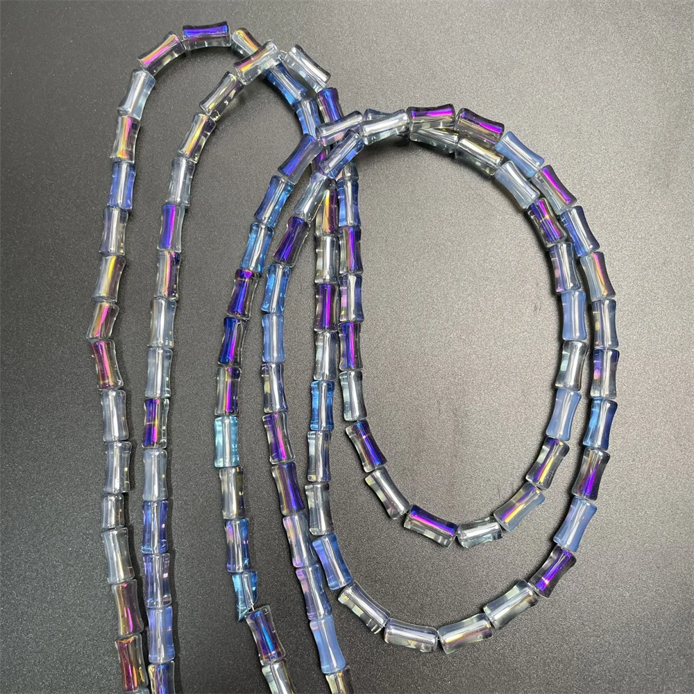 

63pcs Glass Crystal Electroplated Bamboo Loose Bead for Jewelry Making Diy Necklace Bracelet 6x13mm Accessories Spacer Beads