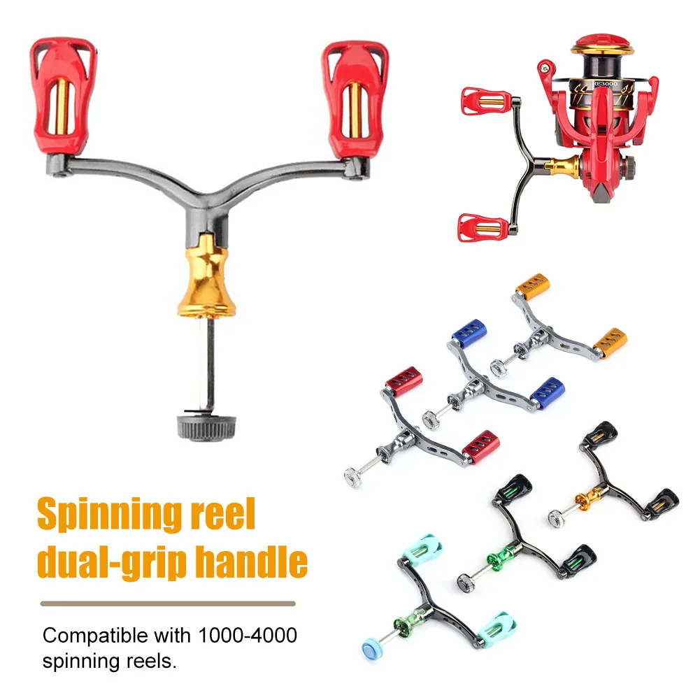 

Spinning Reel Handle Metal Rocker Arm for 1000-4000 Fishing Reel Dual Grip Handle Replacement for Left Right Fishing Accessories
