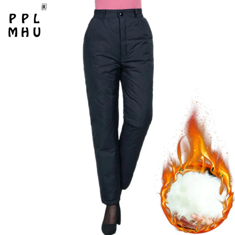 Женские теплые брюки оверсайз 5xl с утиным пухом