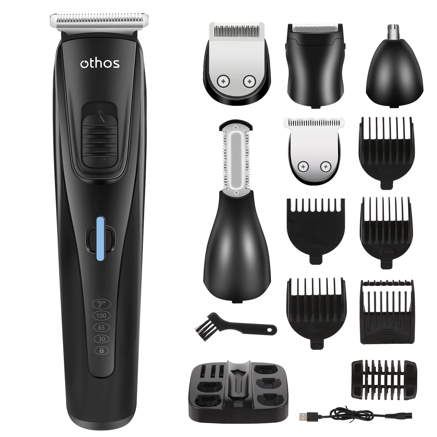 

Multi-Functional Electric Hair Clipper Beard Trimmers Shaver Kit for Men Mustache Hair Face Nose Body Ear Trimmers Set USB Charg