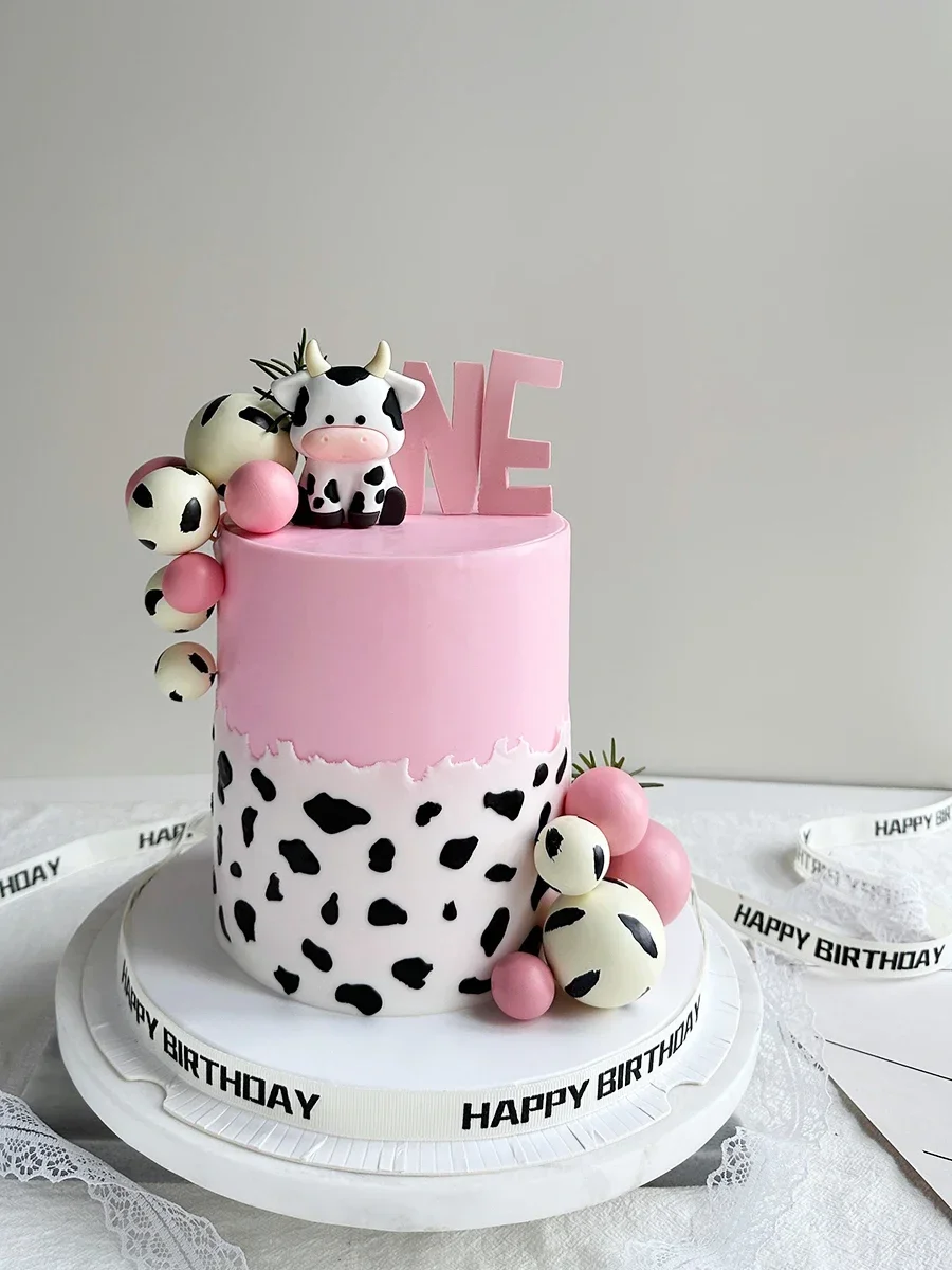 

Cartoon Pig And Cow CupCake Decoration Macarons Cute Animal Cake Topper For Festive Farm Birthday Party Baby Shower Favors