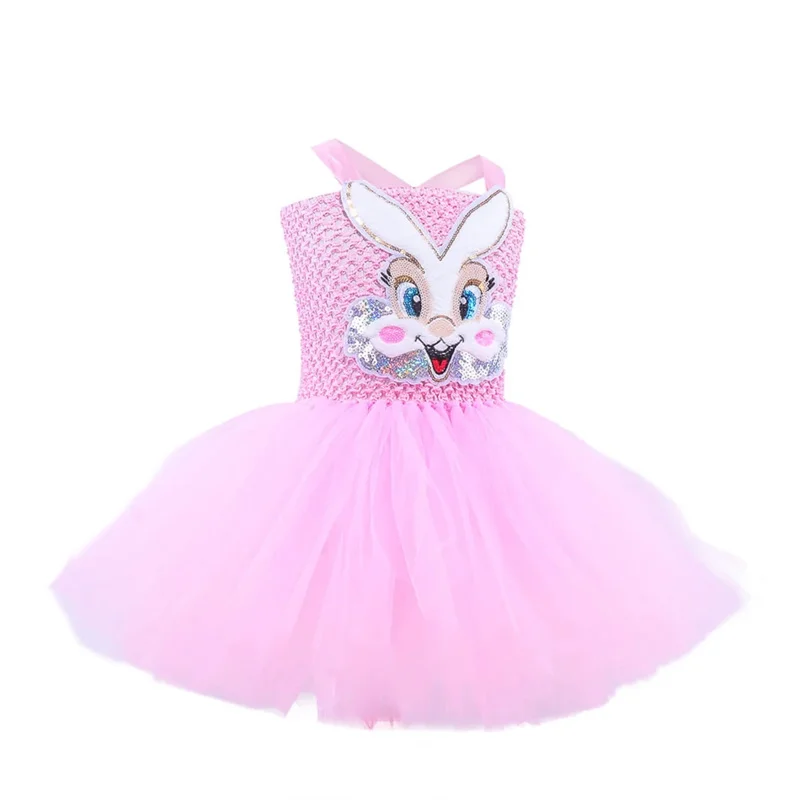 Детское платье-пачка с розовыми блестками для девочек