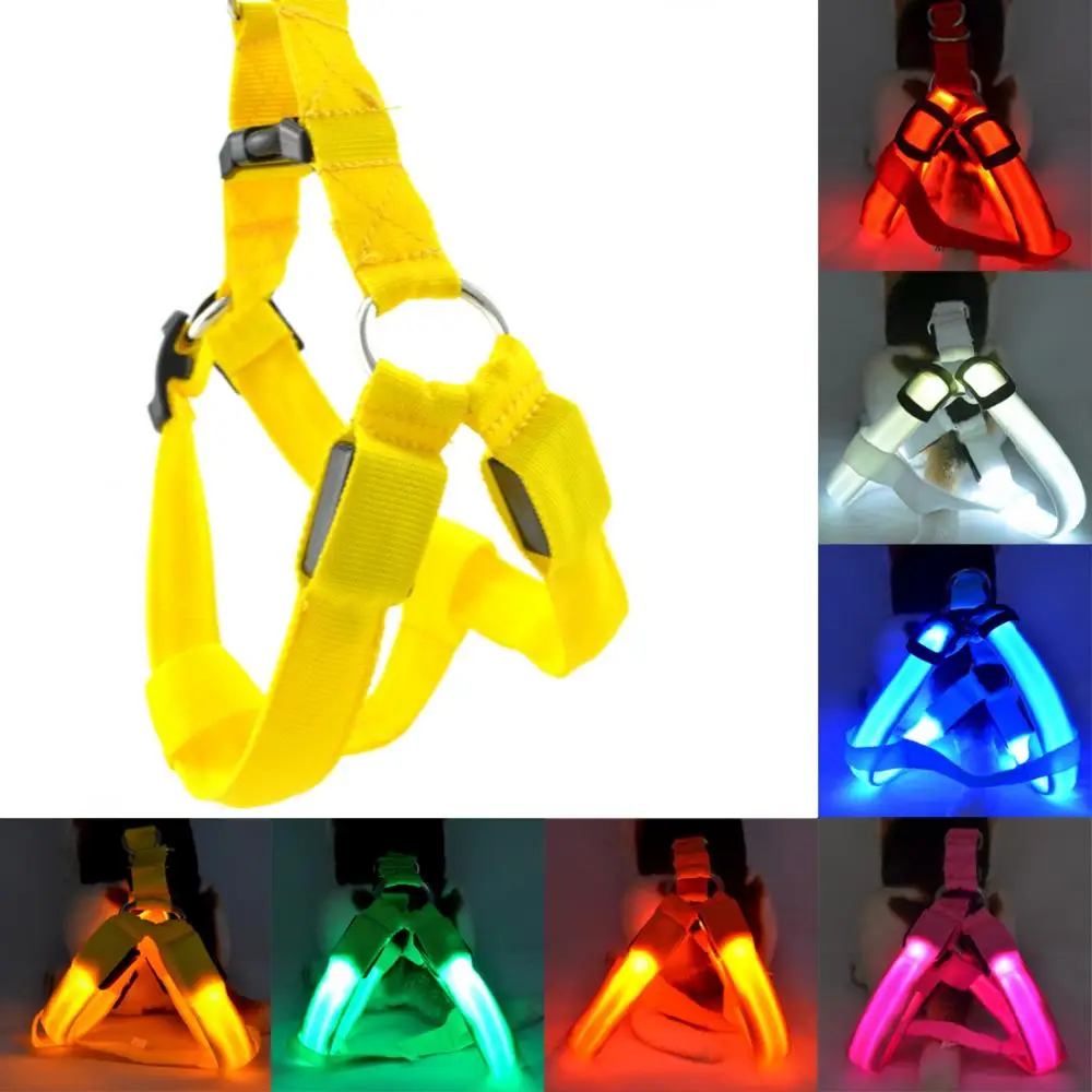 

Nylon Pet Safety LED Harness Dog Product Flashing Light Harness Dog Harness Leash Rope Belt Dog Collar Vest Pet Supplies