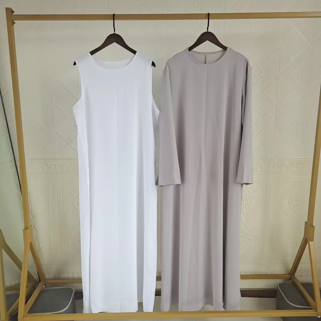 jilbab Muslim abaya 2 piece set Muslim Women Hijab Dress with inner dress  Abaya Long Khimar Ramadan Arab Islamic Clothes Robe