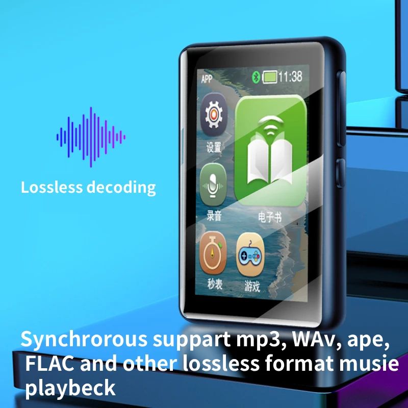 Фото KEBIDUMEI Bluetooth 5.0 MP3-плеер с 2,5-дюймовым сенсорным HD-экраном, поддержкой фото, радио, будильника, видео, электронных книг и функцией записи MP3. №2