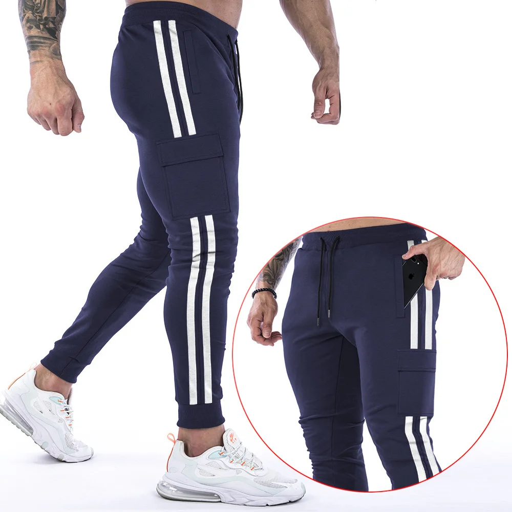 

New Muscle Fitness Runnin Trainin Sports Cotton Trousers Men's Breatable Slim Beam Mout Casual ealt Pants