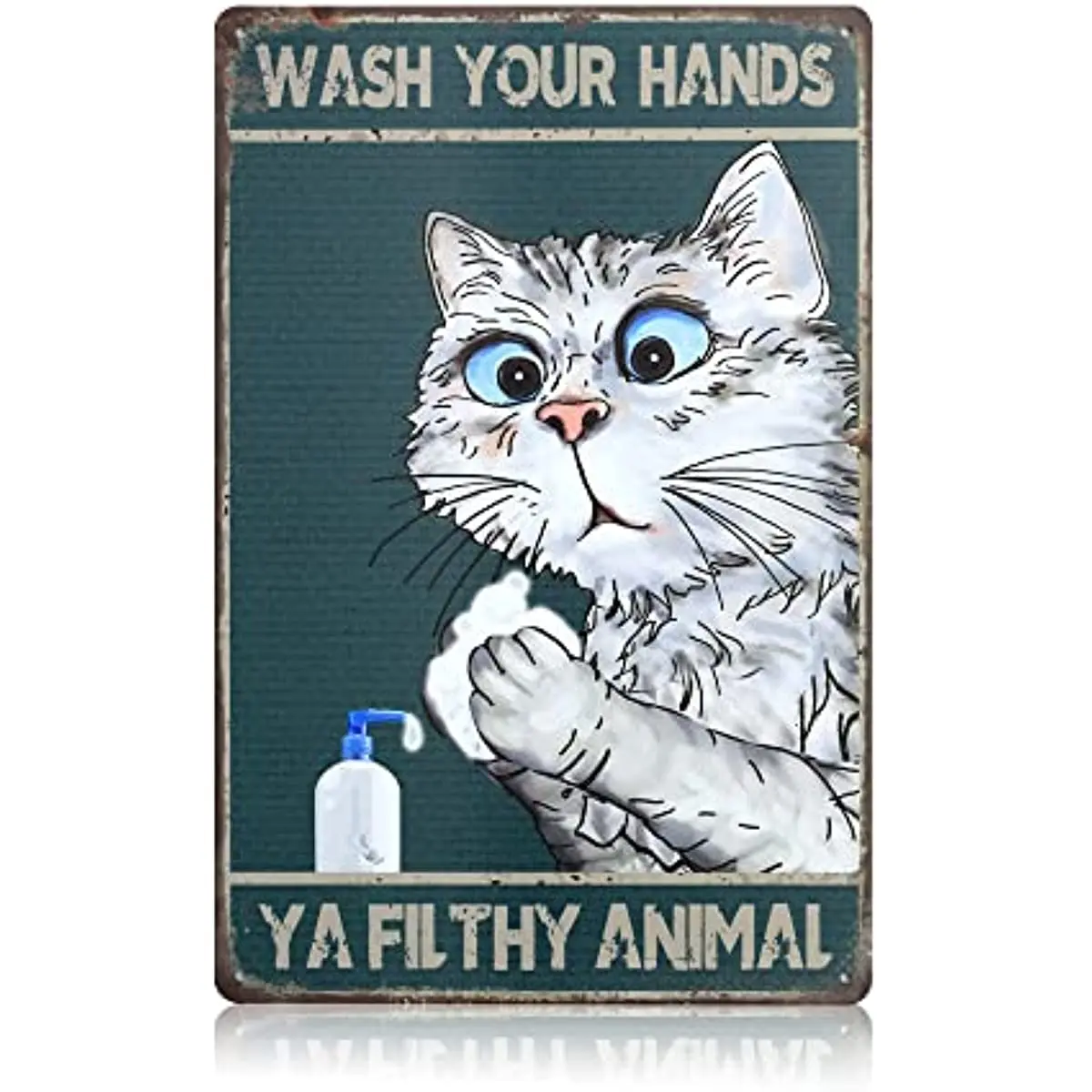 

Забавные настенные ретро-знаки в виде кошки для ванной, домашний декор, художественные знаки для гостиной, фермерского дома, винтажные гостевые Детские половины ванной, металлические жестяные знаки