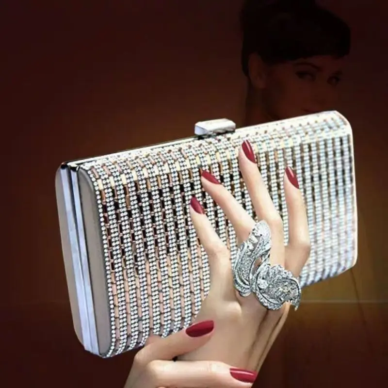

Shiny Rhinestones Evening Bags Women Party Purse Clutch Bags Prom Wedding Banquet Handbags Girl Chain Shoulder Messenger Bag