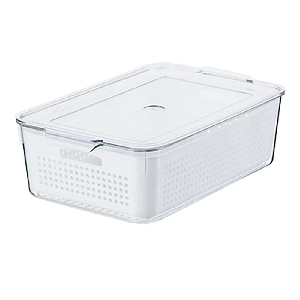 

Fresh Fruit Vegetable Produce Storage Container with Colander Refrigerator Seafood Storage Box Sealed Kitchen Storage