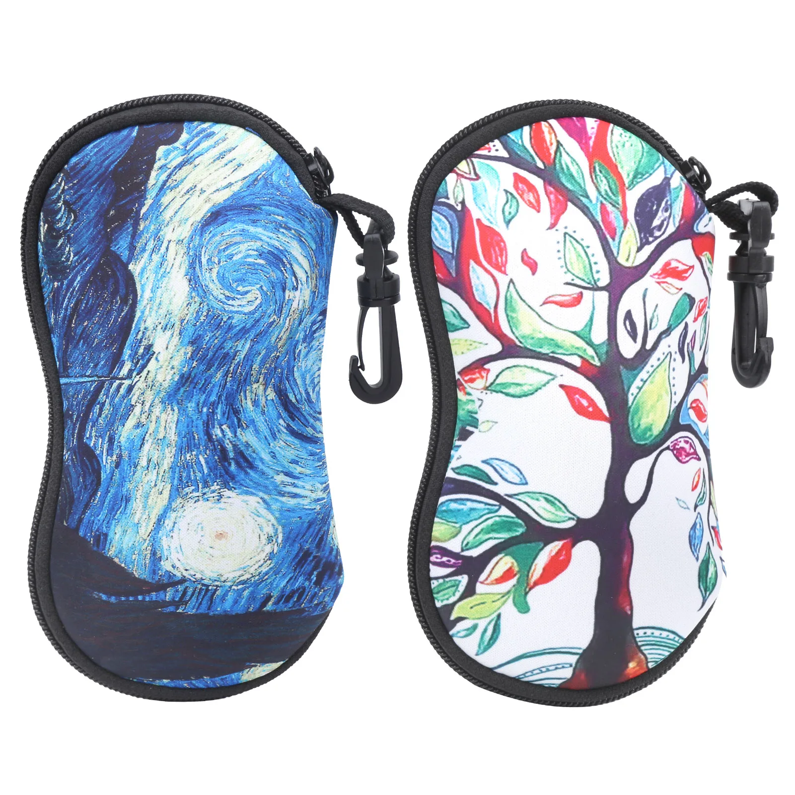

2pcs Eyewear Cases Portable Sunglasses Storage Bag Waterproof Glasses Zipper Pouchcase
