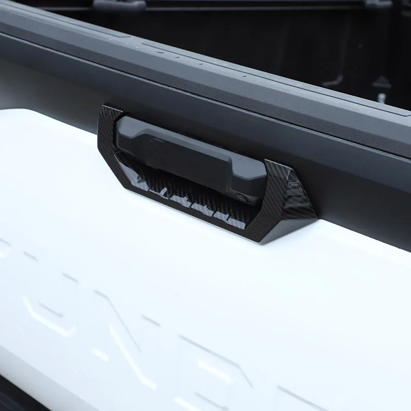 

For Toyota Tundra 2022-2023 ABS Carbon fiber/Matte black Car Tailgate Handle Frame Decoration Sticker Auto Accessories