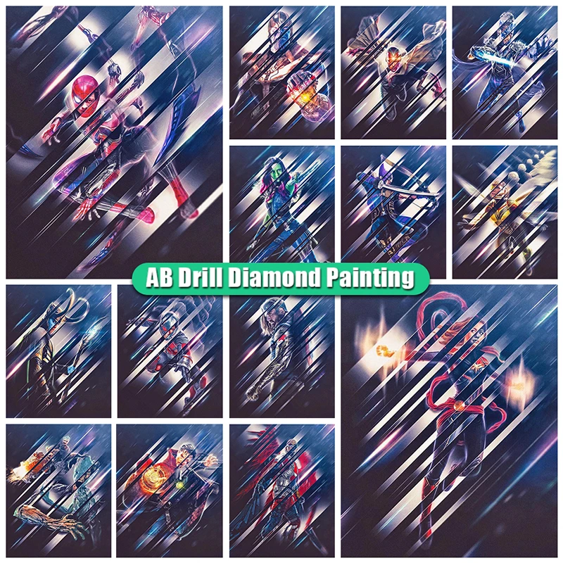 

Disney AB Diamond Painting spiderman Marvel Avengers Cross Stitch Diamond Embroidery Full Drill Mosaic picture child Home Decor
