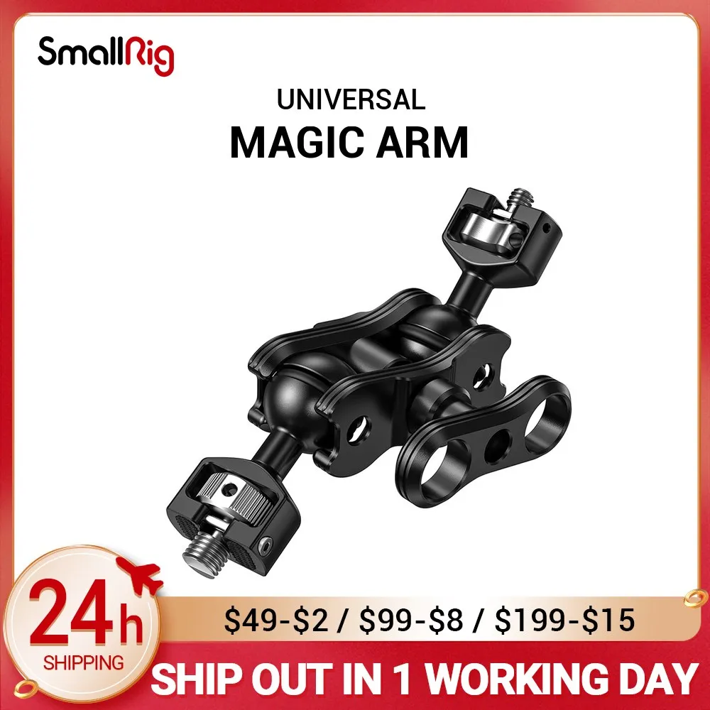 

SmallRig DSLR Camera Articulating Magic Arm with Double Ballheads (1/4" & 3/8" Screws) Adjustable Articulated Arm 2212