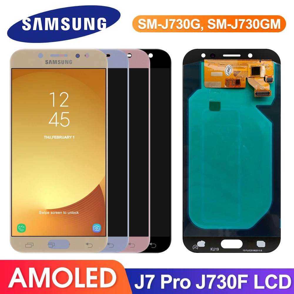 

5.5'' Super Amoled J730 J730F J730G/DS Display Screen for Samsung Galaxy J7 Pro Lcd Display Touch Screen Digitizer Assembly