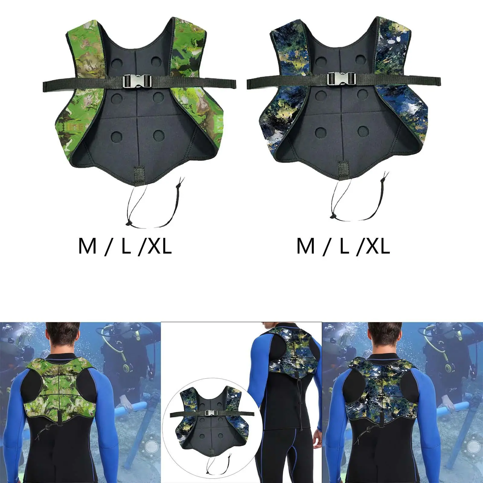 Colete de lastro para mergulho livre, vela e pesca subaquática.