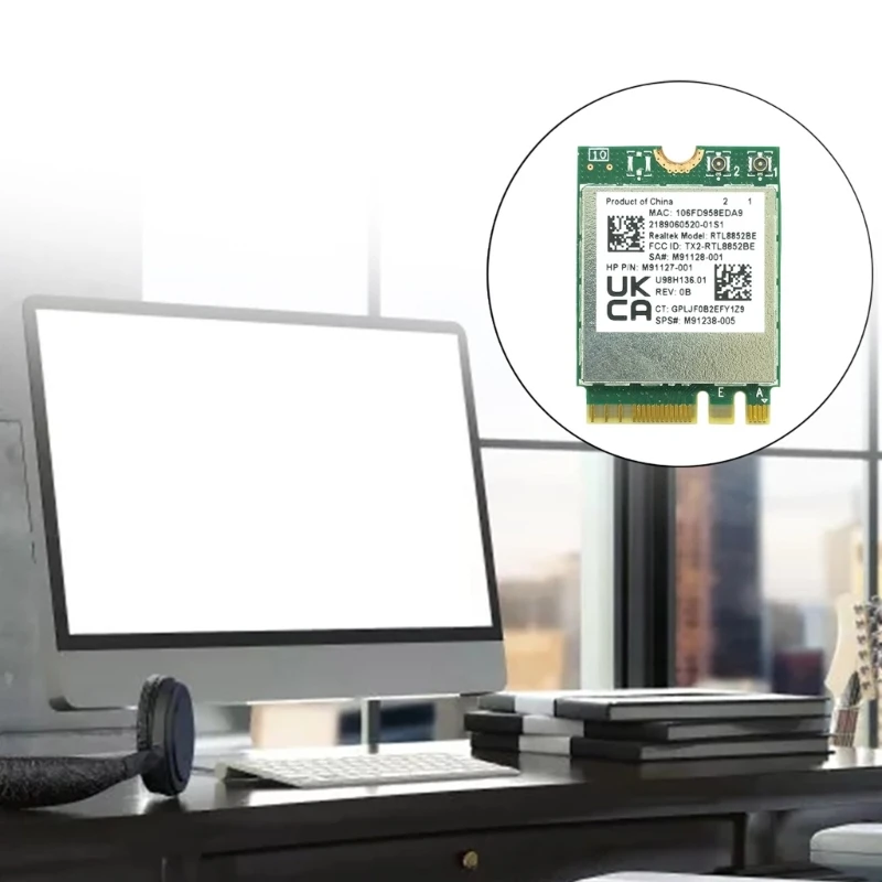 Фото Wi-Fi 6 беспроводной Wi-Fi адаптер AX1800 RTL8852BE Двухдиапазонная карта Wi-Fi + фотоэлемент-адаптер Wlan №3