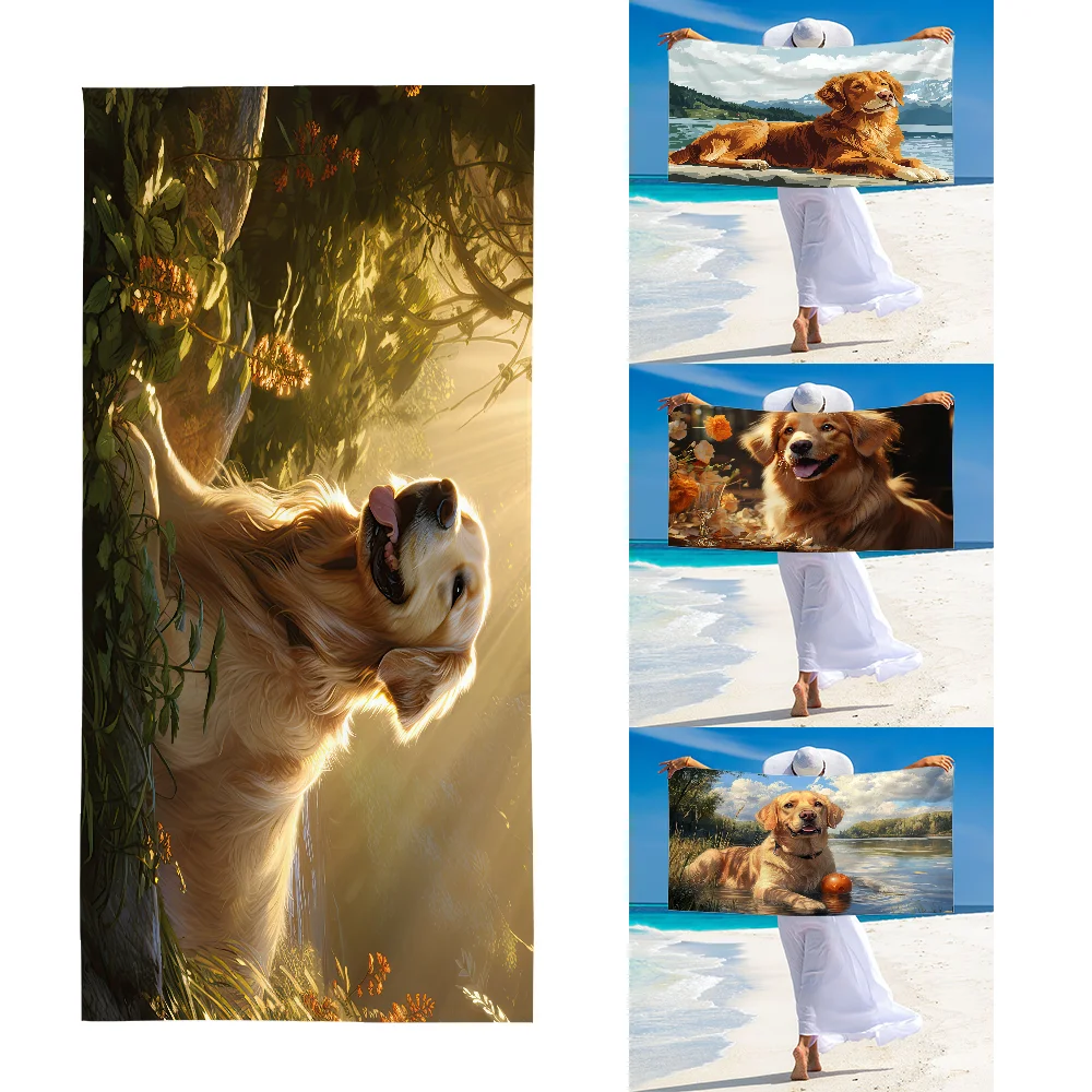 Полотенце для собак Golden Retriever ультрамягкие впитывающие быстросохнущие большие