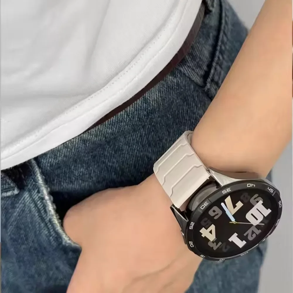 Магнитный силиконовый ремешок 2022 мм для Huawei Watch GT Runner 2, GT6-5-4 46 мм, прочный браслет для Amazfit Active 3-2, Bip Max, Balance 3 (art.: 3920dc656832a) - 3920dc656832a