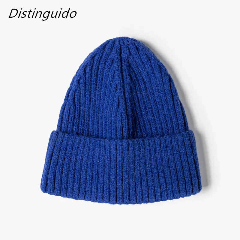 

Thick Winter Hats for Women Solid Color Knitted Hats for Men Winter Cap Bonnets for Women