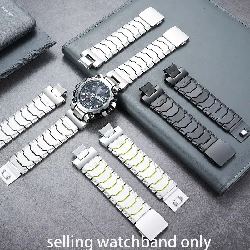Фото Самодельный ремешок для часов Casio 5672, серия G-SHOCK MTG-B3000, усовершенствованный легкий ремешок из титанового сплава и силикона. №3