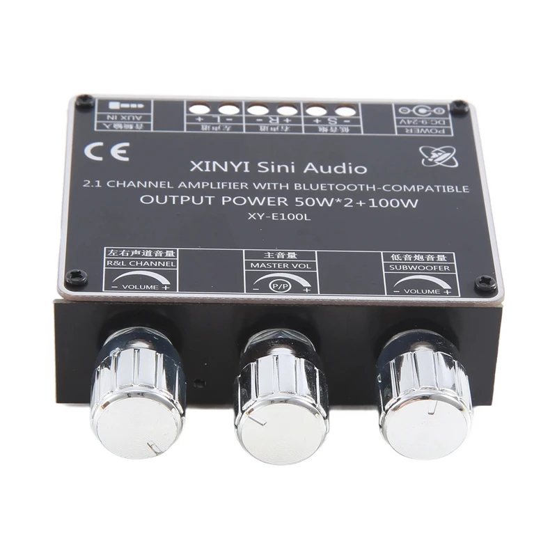 Плата усилителя сабвуфера XY-E100L 2 1-канальный модуль аудиоусилителя Bluetooth 50 Втx2 + 100