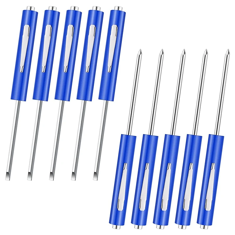 

10Pcs 2-In-1 Pocket Screwdriver, Magnetic Slotted Screw Driver,For Daily Repair Tools Mechanics Electricians Technician