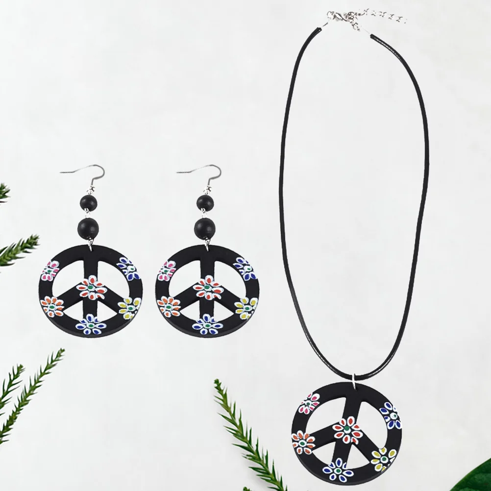 

Party Supplies Cosplay Accessories Earring Costume Necklace Peace Symbol Party Accessories Props Necklace Accessories
