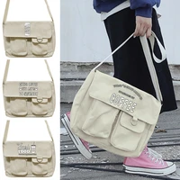 2022 women shoulder bag youth casual canvas crossbody bags food print ladies shopping bag simple student style wild postman case
