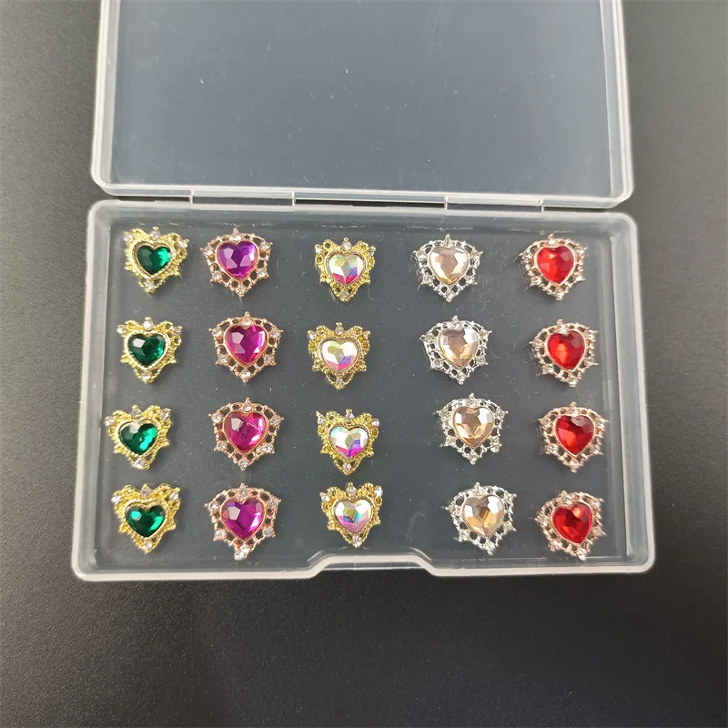 

3D Glitter Rhinestone Nail Art Charms Luxury Diamond Gems Planet/Heart Shape Nail Jewelry Shing Alloy Crystal For Nails Ornament