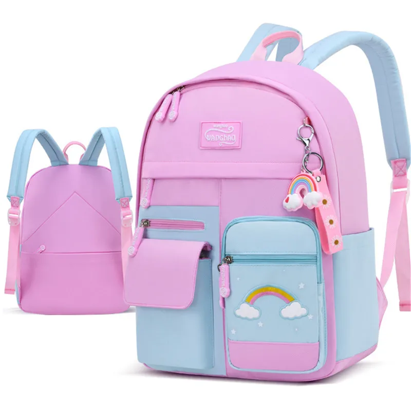 Детские школьные ранцы для девочек, детские портфели для начальной школы, Водонепроницаемые рюкзаки, школьные портфели, 2 размера