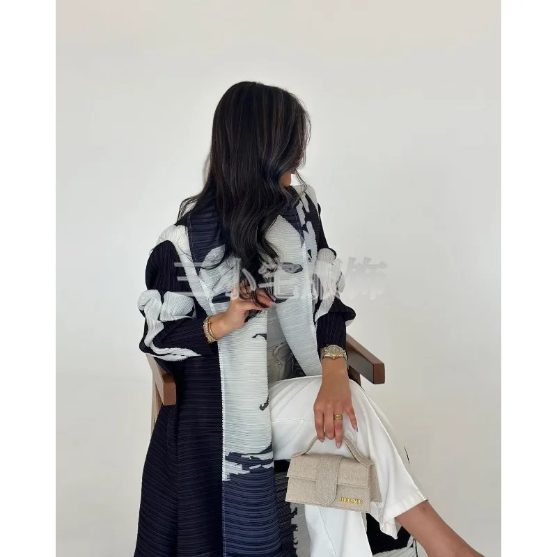 Женская плиссированная ветровка в стиле ретро длинная куртка с поясом и