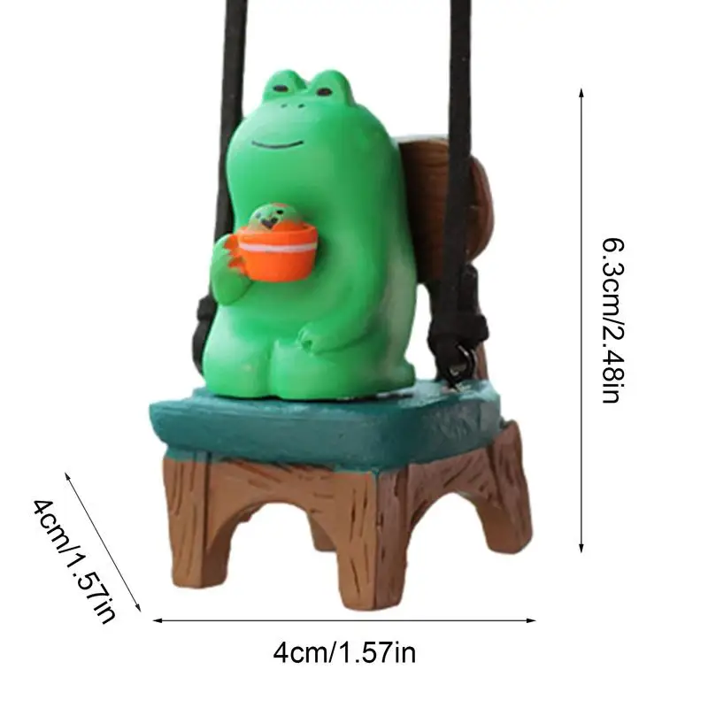 Зеркало заднего вида качели лягушка украшение для автомобиля милое внутреннее
