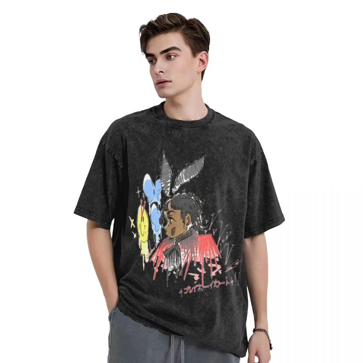 Playboi Carti Art футболка в стиле хип-хоп с коротким рукавом Harajuku футболки винтажные для