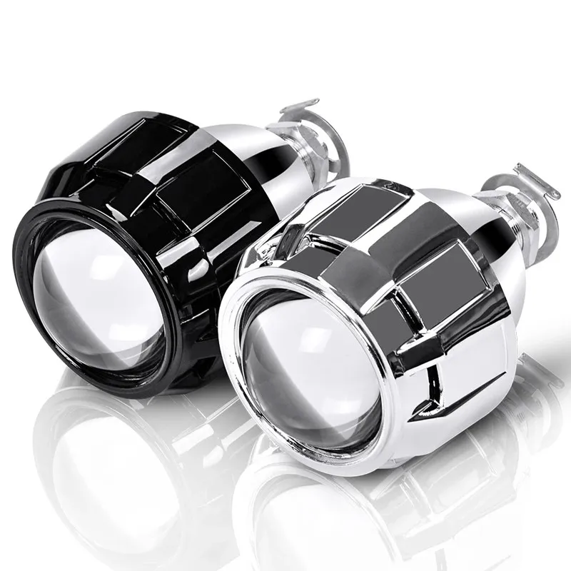 

2.5 Inch Universal Bi Xenon HID Projector Lens Silver Black Shroud H1 Xenon LED Bulb H4 H7 Motorcycle Car Headlight