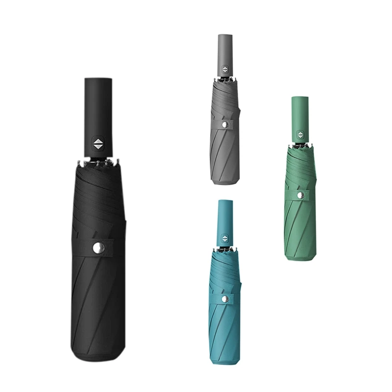 

Practical Luxury Large Automatic Umbrella Men's Strong Windproof Three-Fold Umbrella Rain Men's Solid Color Umbrella
