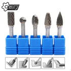 5 шт., 6*8 мм, двойная головка для текста, карбид вольфрама, вращающийся инструмент, заусенцы, шлифовальный станок, абразивные инструменты, сверло, фрезерование, резьба