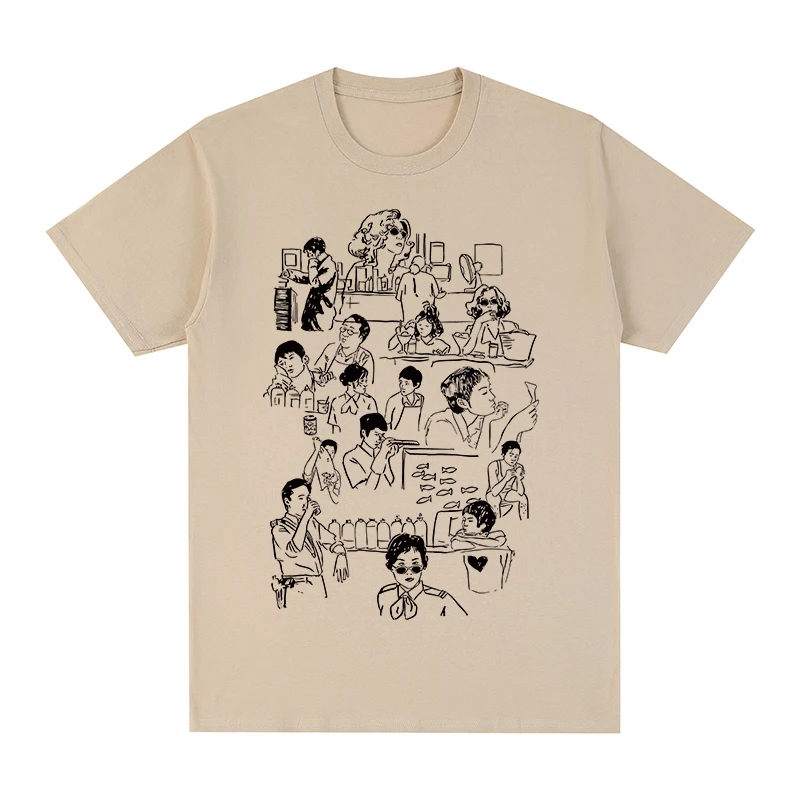 Chungking Экспресс фотосессия китайская уличная одежда футболка хлопок Мужская