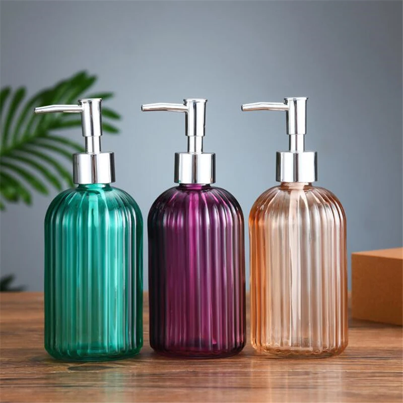 Dispenser Clear Glass Hand Sanitizer Bottle Containers Press