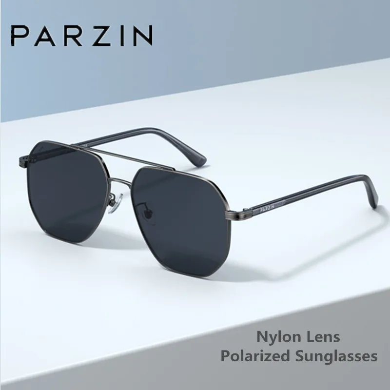 

PARZIN Polarized Driving Sunglasses Men Pilot Alloy Frame Sun Glasses Male Nylon Lens Shade Eyewear 8357