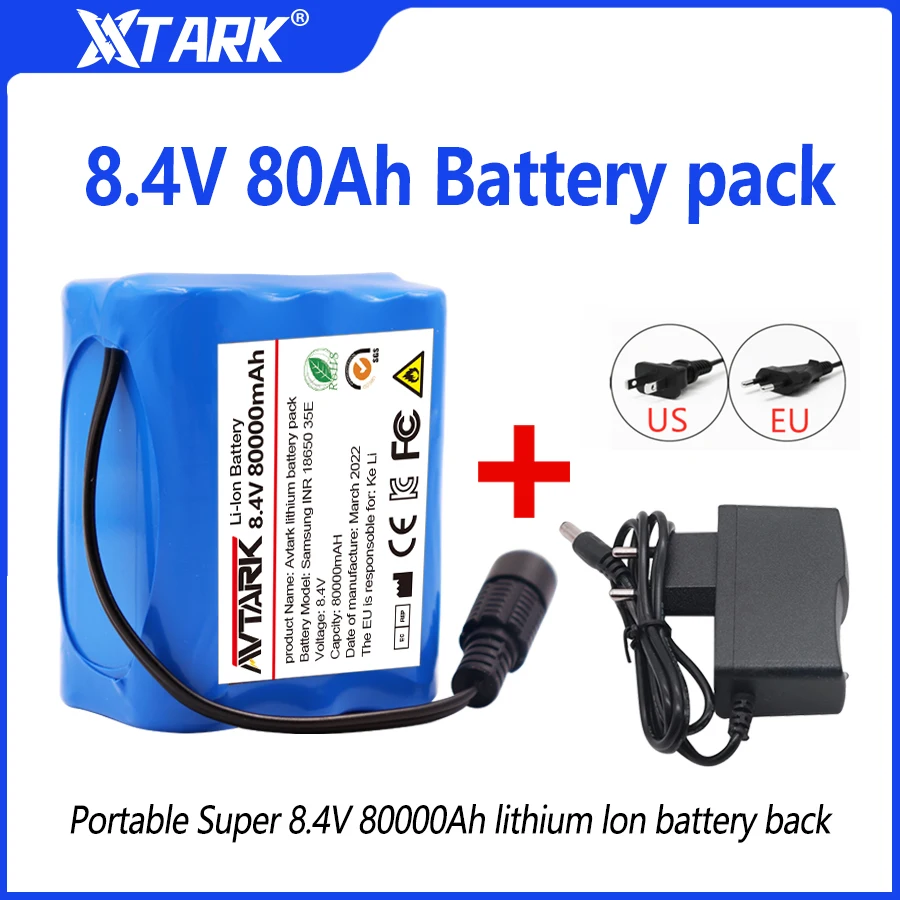

8.4V Emergency DIY 18650 Lithium Battery Pack 2S3P 30AH 40Ah 50AH Fishing LED Light Bluetooth Speaker 7.4V Lithium Ion Battery