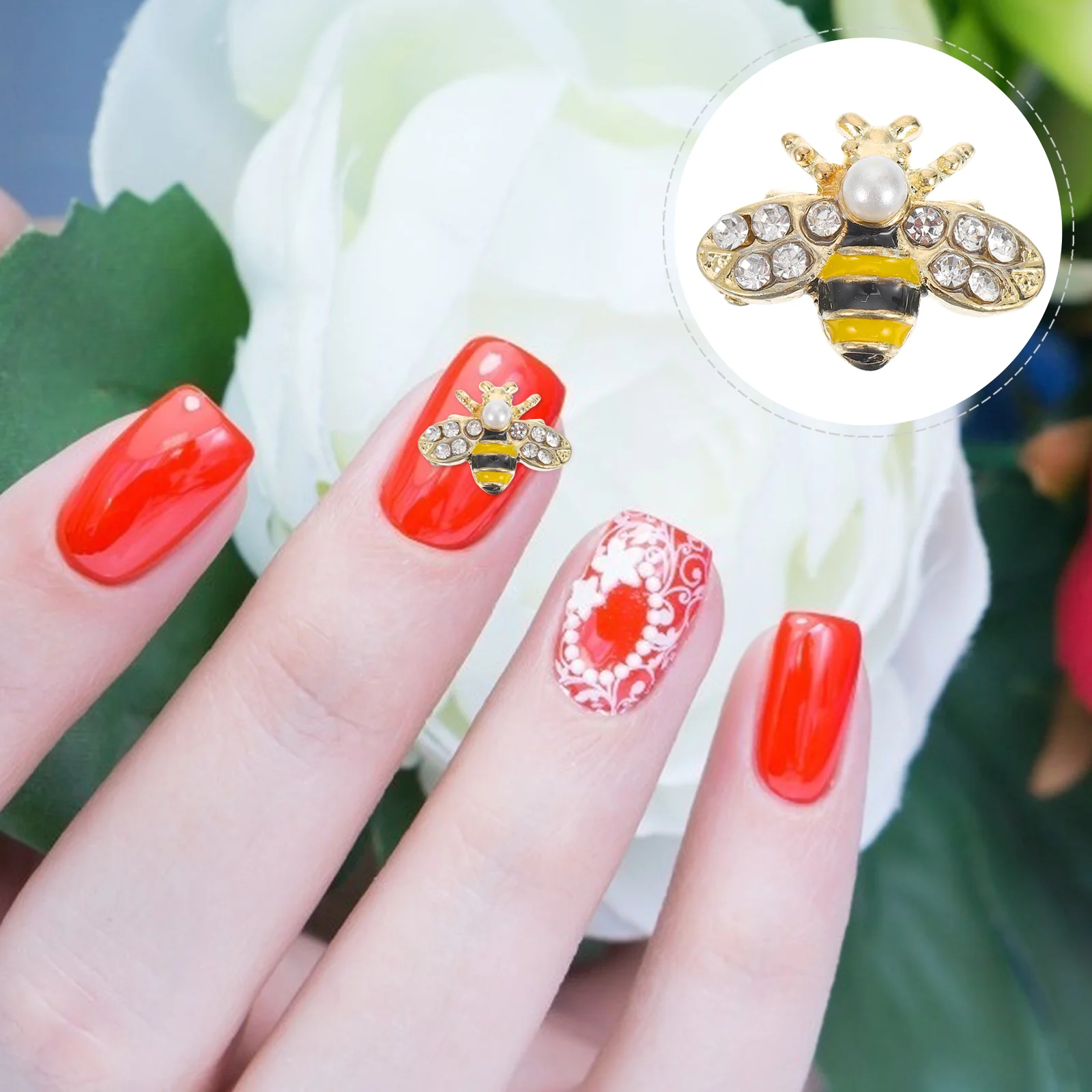 

20pcs 3D Nail Charm Creative Bee Shape Nail Decor DIY Manicure Ornaments