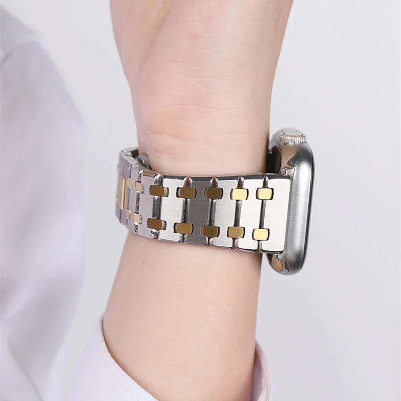 Strap For iWatch Ultra 49mm 38mm 42mm Metal Bracelet For Apple Watch 8 7 Series 45mm 41mm SE 6 5 4 44mm 40mm Replacement Band