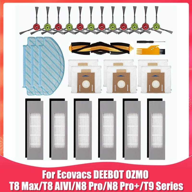

Accessory Kit Replacement For Ecovacs Deebot Ozmo T8 T9 Series T8 Max T8 AIVI N8 Pro/N8 Pro+ Robot Vacuum Cleaner