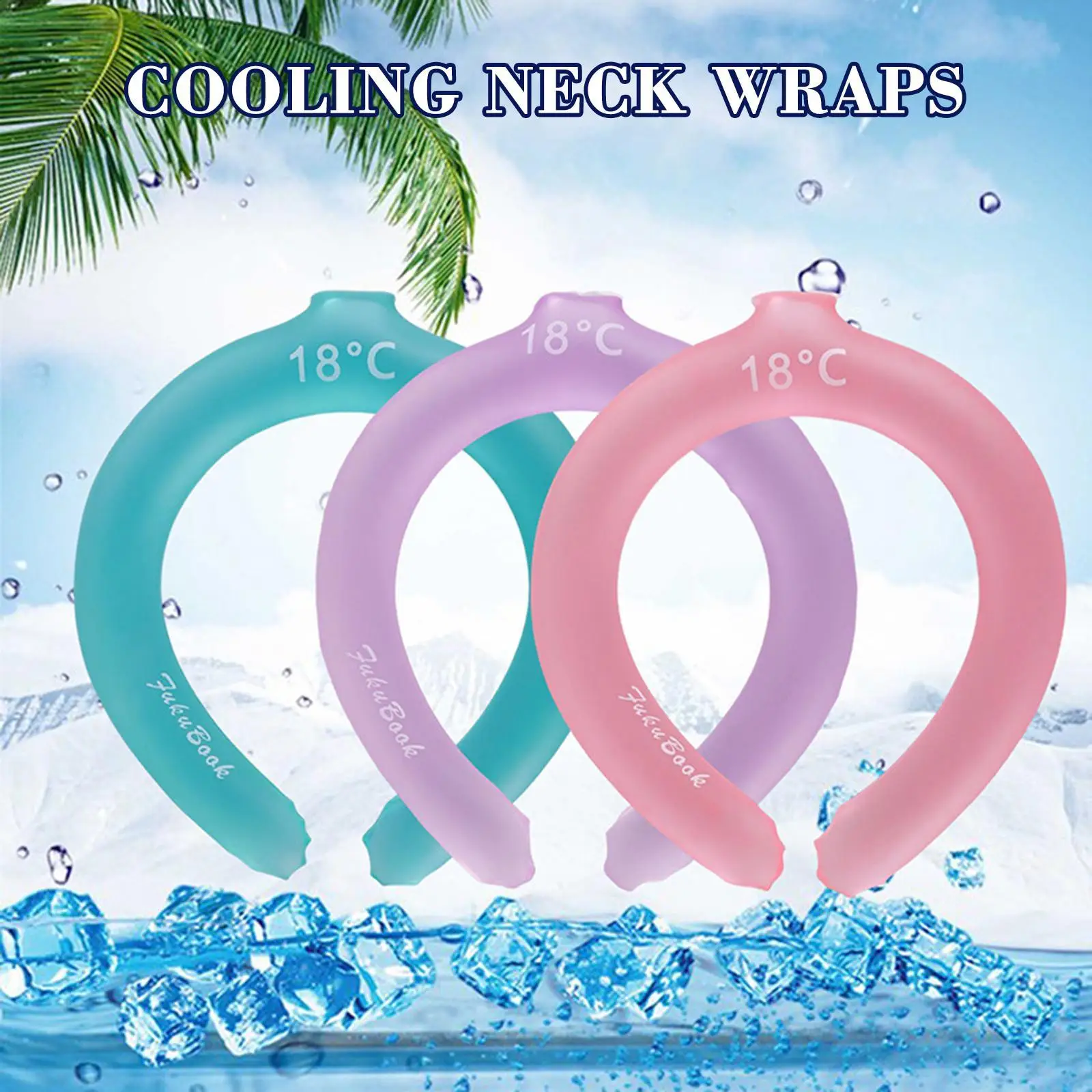 3PC Summer Cooling Neck Wraps Ring Heatstroke Prevention Ice Cushion Tube Outdoor Sports Cold Neck Ring Ice Cushion Pillow Usual