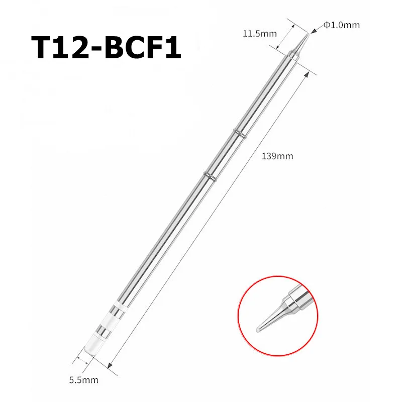T12 Soldering Solder Iron Tips T12BCF1 Iron Tip For Hakko FX951 STC AND STM32 OLED Soldering Station Electric Soldering Iron