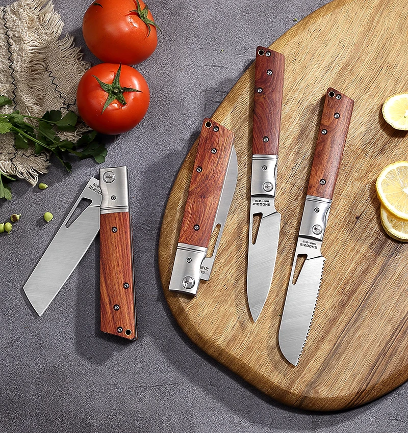 

Портативная компактная Овощечистка из нержавеющей стали для кемпинга EDC складное лезвие с деревянной ручкой кухонные Многофункциональные ножи для выживания