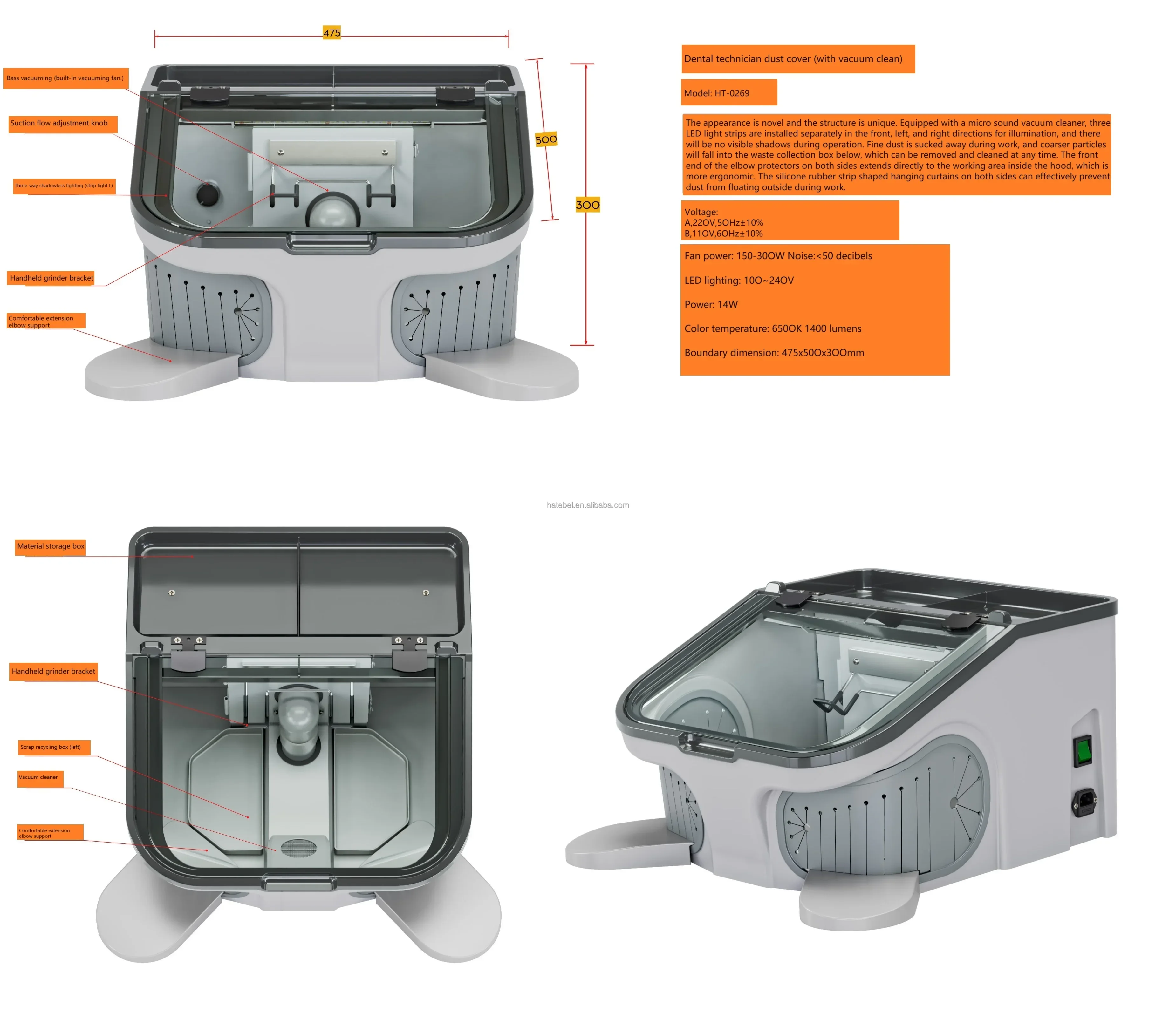 Dentalss лабораторное оборудование Вакуумная крышка полировка шлифовка