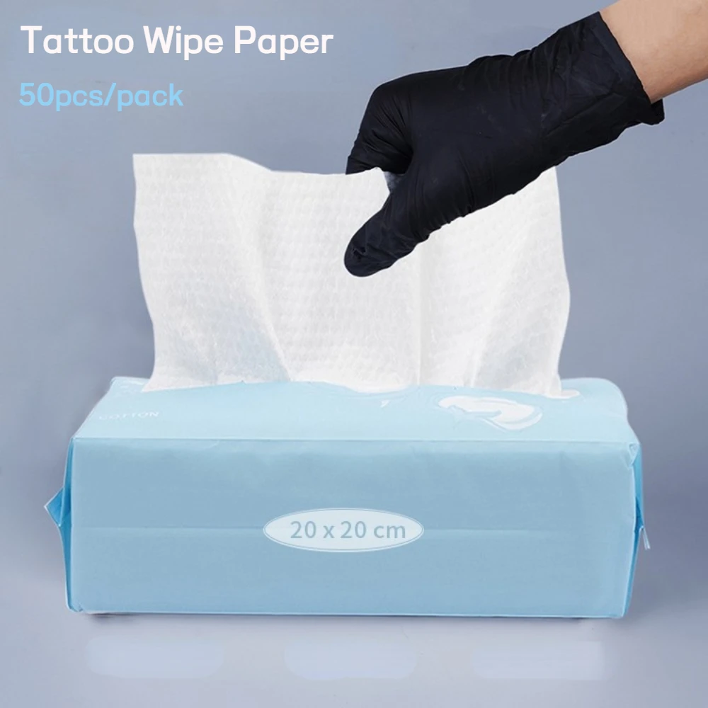 

50 шт./упак. одноразовые сгущаться татуировки протрите Бумага Красота макияж кожу мягкой ткани для удаления остатков крема Полотенца очистк...