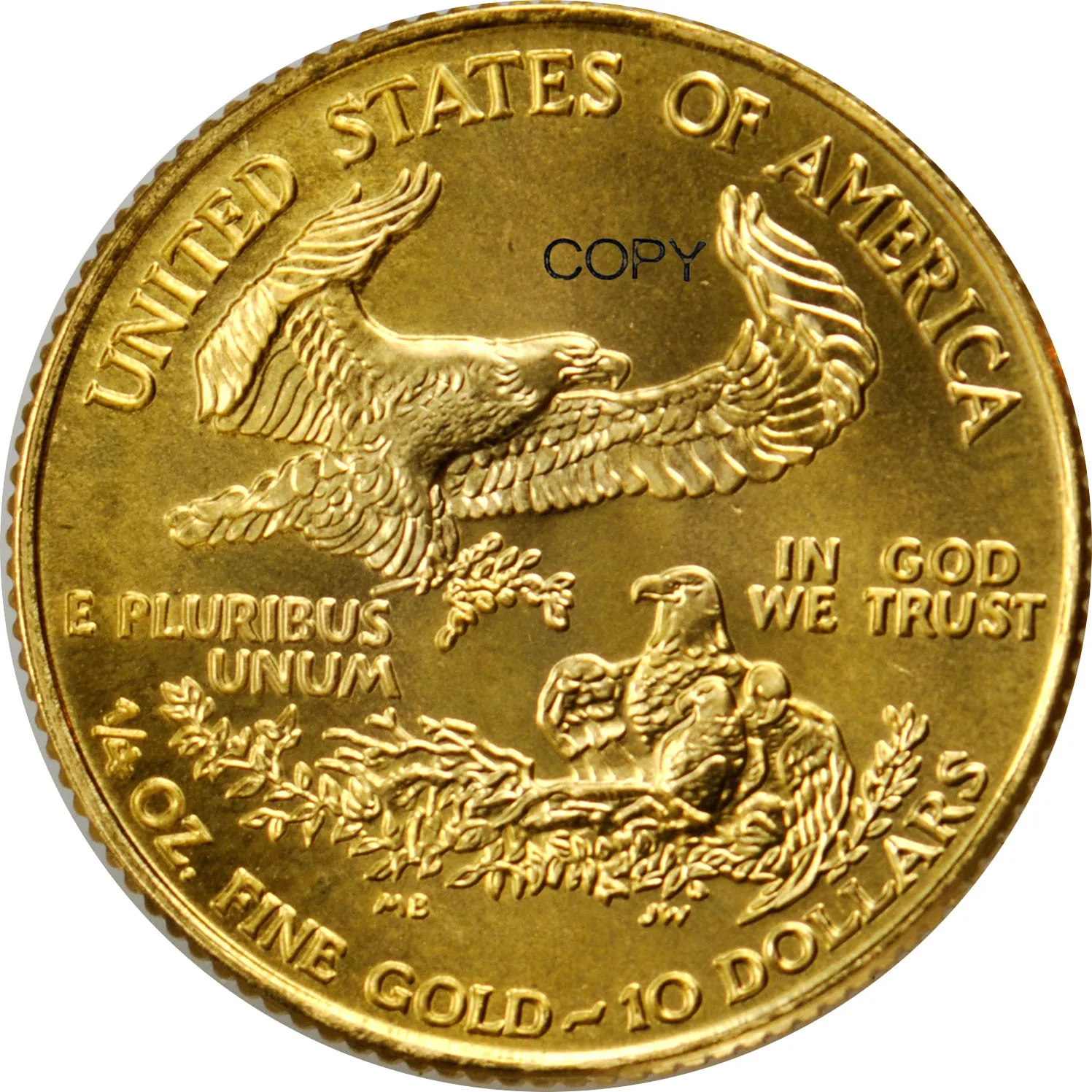 Американская монета 2012, 10, 10 долларов, четверть унции, американский золотой Орел, слитки, США, свобода, золото, латунь, металлическая копия, монета (art.: 3920c1f324e4e) - 3920c1f324e4e
