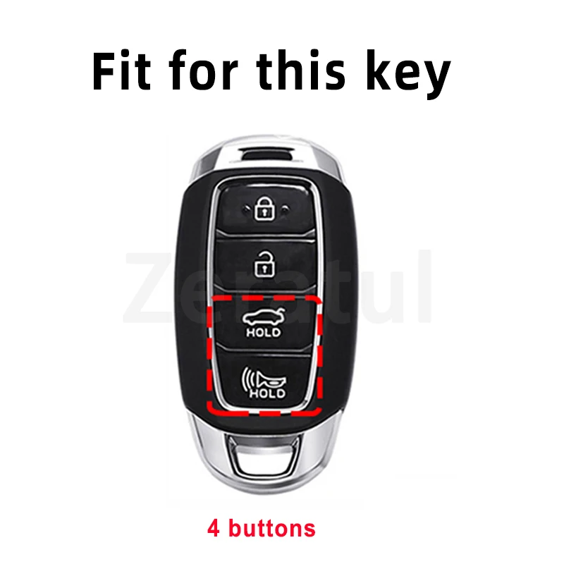 Чехол для автомобильного ключа из ТПУ с 4 кнопками брелок Hyundai I30 Ix35 KONA Encino Solaris Azera